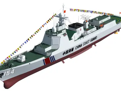 052D version of the Coast Guard ship China Coast Guard warship 3D model
