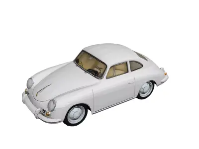 1955 Porsche 356 Low Poly Classic Sports Car Low-poly 3D model