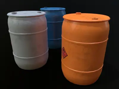 Plastic  Barrel Game-ready Low-poly 3D model