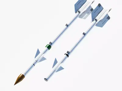 R-3S R-3R Atoll Missile Low-poly 3D model