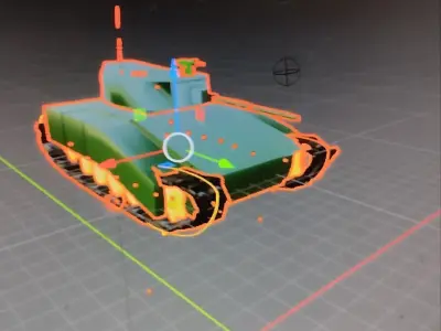Tanck Low-poly 3D model