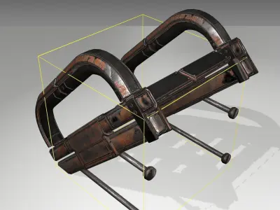 Futuristic Stairs - 9 - Rusty Textures Low-poly 3D model