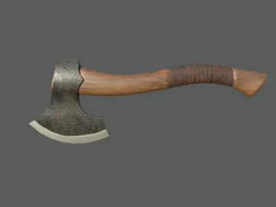 Carving axe Low-poly 3D model