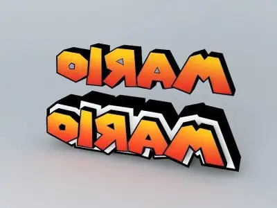 Mario 3D Text logo 3D model
