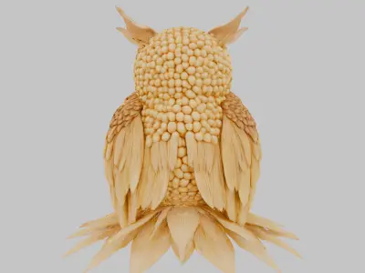 Corn Owl 3D Model Low-poly 3D model