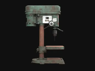 Old Rusty Drill Press  Low-poly 3D model