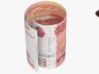 Russia 5000 Rubles Wallet Money Purse 3D model