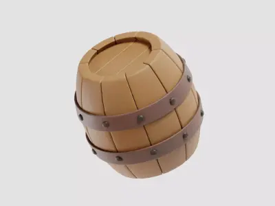 Wooden oil Barrel Low-poly 3D model
