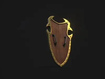 3D Model High Detailed Shield Low-poly 3D model