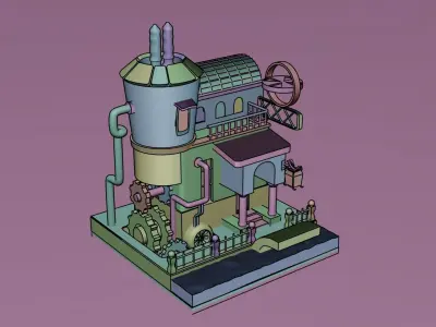  Steampunk Lab 3D model