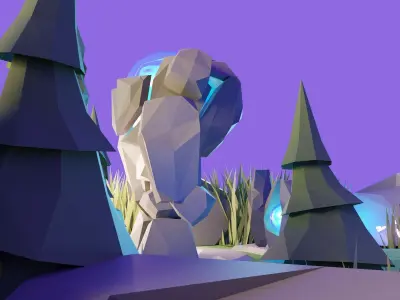Cartoon League of Legion Blue Buff 3D model