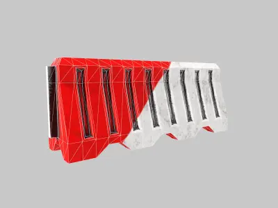 Road block Low-poly 3D model