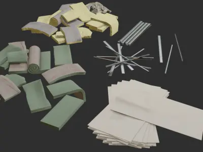Plaster Plates and Insulations Low-poly 3D model
