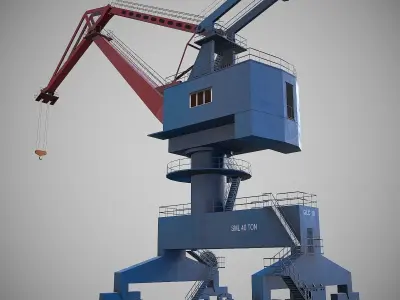 Portal Jib Crane Low-poly 3D model
