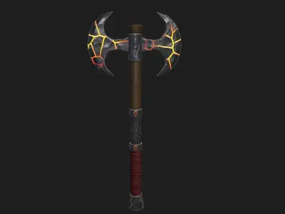 Stylized Warrior Axe PBR Modeling Free low-poly 3D model
