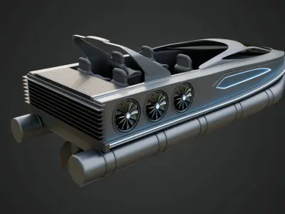 High-speed Performance Pontoon Boat 3D model