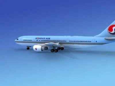 Airbus A300 Korean Air  3D model