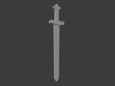 Low Poly Sword Game Ready 3D Model Low-poly 3D model