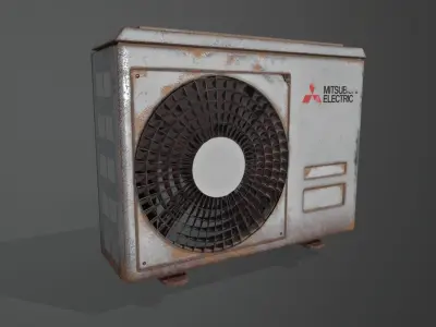 Rusty Aircon Unit Low-poly 3D model