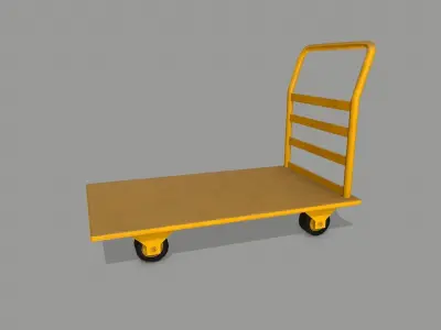 Trolley hand truck Low-poly 3D model 7