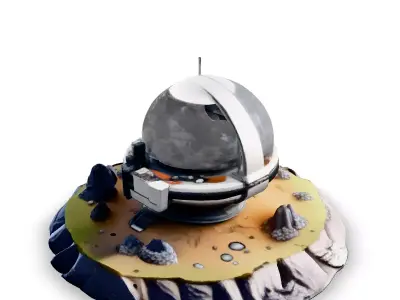 SciFi Lunar Base Outpost 3D Model Low-poly 3D model