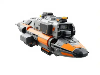 Cargo Transport Spaceship Industrial Model Pack Low-poly 3D model
