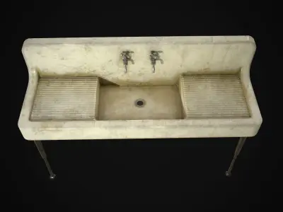 Antique Kitchen Sink Low-poly 3D model