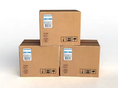 Cardboard Package Box Low-poly 3D model