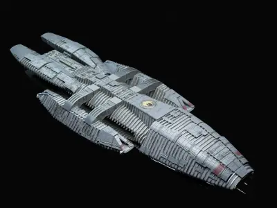 Battlestar Galactica Spacecraft  Low-poly 3D model