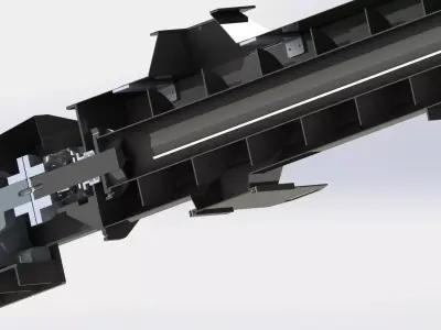 diameter 450mm x length 10000mm screw conveyor 3D model
