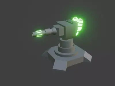 plasma turret Low-poly 3D model purchase