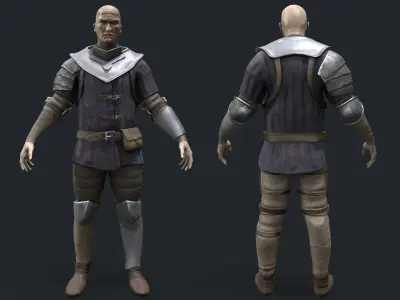 Castle guard Low-poly 3D model