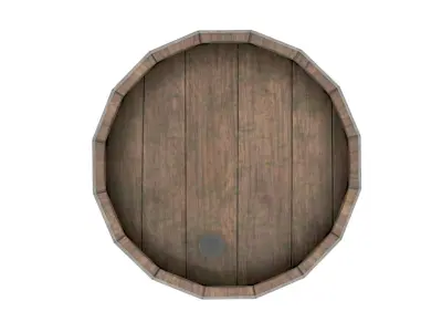 Wooden Barrel Low-poly 3D model 20