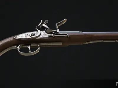 Flintlock Pistol Low-poly 3D model buy