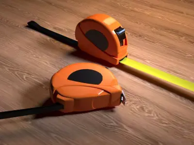 roulette orange tape measure Free low-poly 3D model