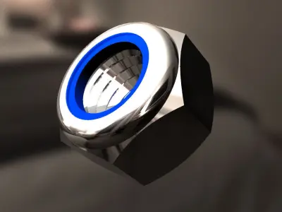 Porca sextavada autotravante M8 Self-locking hex nut M8 Free 3D model