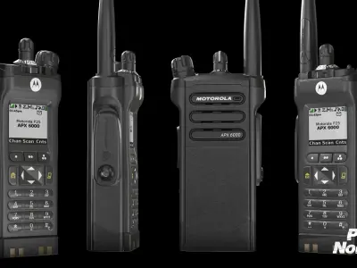 APX 6000 Radio and Case Low-poly 3D model