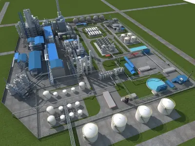 Chemical Plant 2 3D model purchase