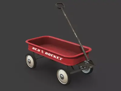 Toy Cart Low-poly 3D model