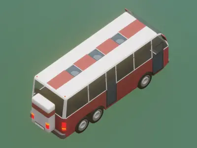 Toon city bus Low-poly 3D model