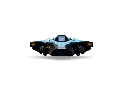 SciFi Fighter Starship Silverstreak Low-poly 3D model