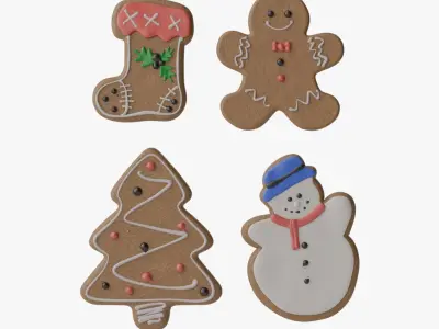 Gingerbread Christmas Collection - Gingerbread Man Snowman 3D model