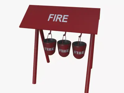 Fire Bucket Stand 3D model