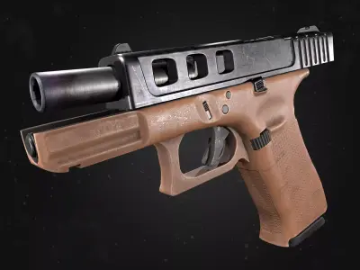 Custom Glock 3d model  Low-poly 3D model