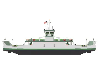 Small Car Ferry 3D model