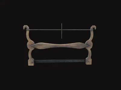 Medieval Hand Saw V01 Low-poly 3D model