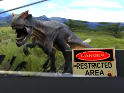 Allosaurus Rigged And Animated Low-poly 3D model