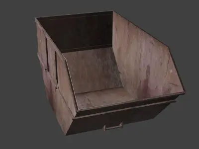 Industrial trash container Low-poly 3D model