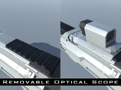PBR Sci-Fi Shotgun Low-poly 3D model