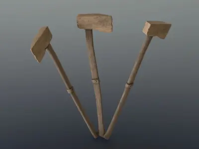Axe - Wood Low-poly 3D model